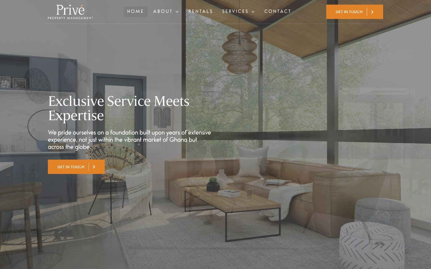 Privé Property Management website