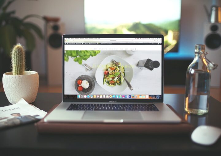 MacBook Pro showing vegetable dish